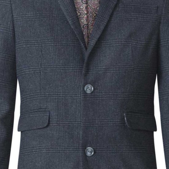 D555 Terry Checked Overcoat Charcoal - Herren jacken - Herren Jacken in großen Größen