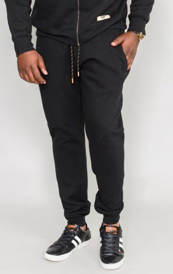 D555 Buckingham Cuffed Jogger With Side Pockets Black Tall Sizes - HERRENBEKLEIDUNG MT-6XLT - Langgrößen für Herren