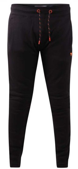 D555 Buckingham Cuffed Jogger With Side Pockets Black Tall Sizes - HERRENBEKLEIDUNG MT-6XLT - Langgrößen für Herren