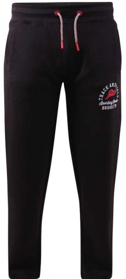  D555 Chilworth Open Hem Jogger Black Tall Sizes - HERRENBEKLEIDUNG MT-6XLT - Langgrößen für Herren