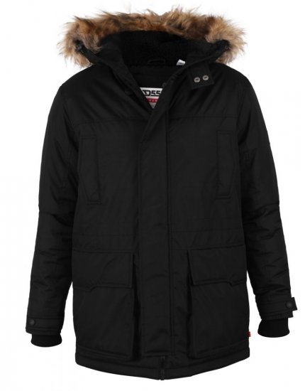 D555 Lovett Parka Black - Herren Jacken in großen Größen - Herren Jacken in großen Größen
