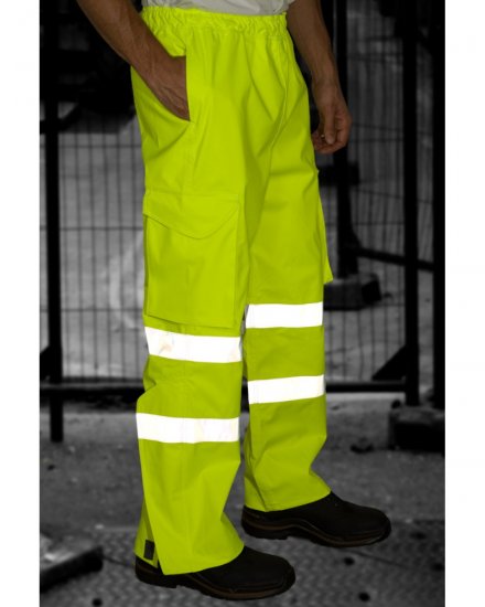 Leo Appledore Cargo Rain pants Hi-Vis Yellow - Herren arbeitskleidung - Herren Arbeitskleidung Große Größen