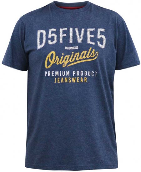 D555 ALFRED 2-Pack Brand Carrier Printed Crew Neck T-Shirts - Herren-T-shirts - Herren-T-Shirts in großen Größen