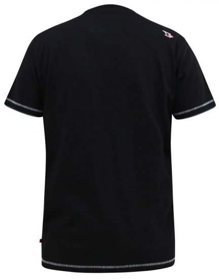 D555 BENNY LA Camo Printed Crew Neck T-Shirt Black - Herren-T-shirts - Herren-T-Shirts in großen Größen