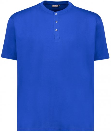 Adamo Silas Regular fit Serafino T-shirt Royal Blue - Herren-T-Shirts in großen Größen - Herren-T-Shirts in großen Größen