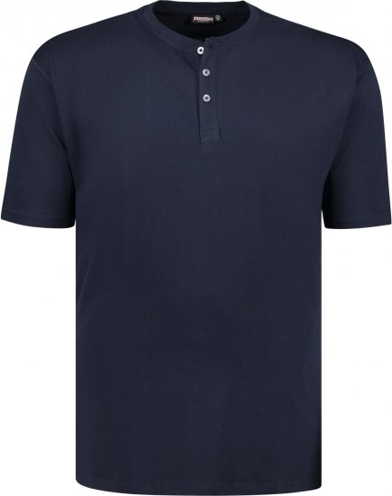 Adamo Silas Regular fit Serafino T-shirt Navy - Herren-T-shirts - Herren-T-Shirts in großen Größen