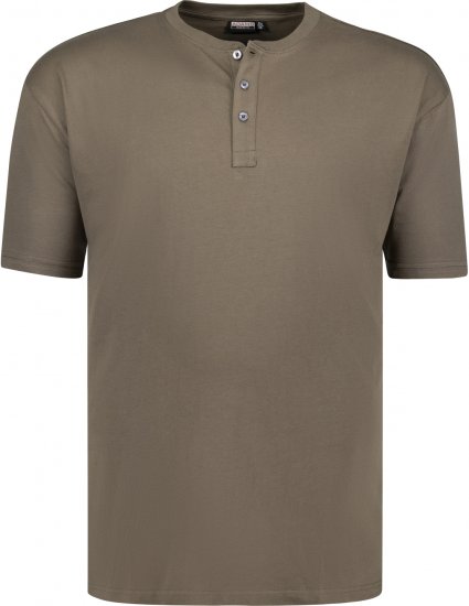 Adamo Silas Regular fit Serafino T-shirt Khaki - Herren-T-shirts - Herren-T-Shirts in großen Größen