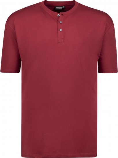 Adamo Silas Regular fit Serafino T-shirt Burgundy - Herren-T-shirts - Herren-T-Shirts in großen Größen