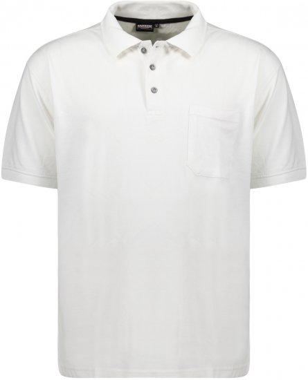 Adamo Klaas Regular fit Polo Shirt with Pocket White - Polo-Shirts für Herren in großen Größen - Polo-Shirts für Herren in großen Größen
