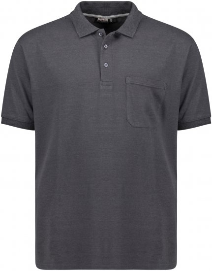 Adamo Klaas Regular fit Polo Shirt with Pocket Charcoal - Polo-Shirts für Herren in großen Größen - Polo-Shirts für Herren in großen Größen