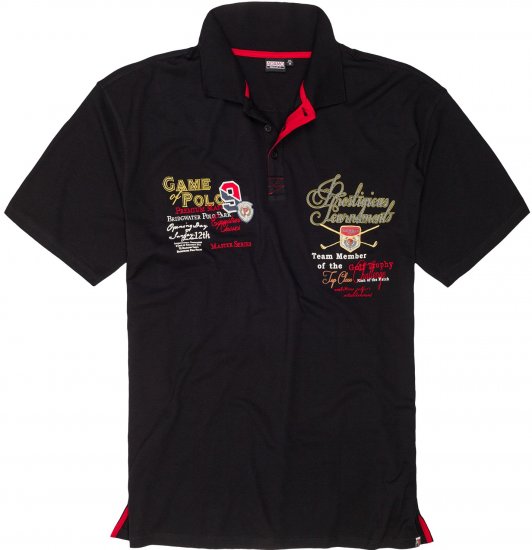 Adamo DURBAN Regular fit Polo Shirt Black - Polo-shirts für herren - Polo-Shirts für Herren in großen Größen