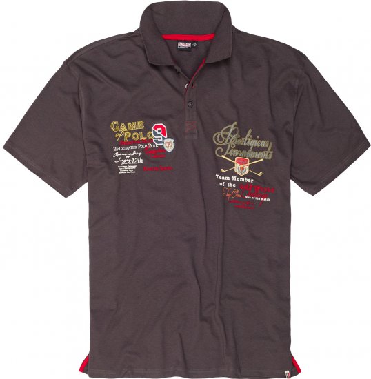 Adamo DURBAN Regular fit Polo Shirt Charocal - Polo-shirts für herren - Polo-Shirts für Herren in großen Größen