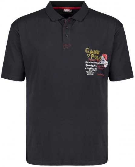 Adamo Perth Printed Polo Shirt Black - Polo-Shirts für Herren in großen Größen - Polo-Shirts für Herren in großen Größen