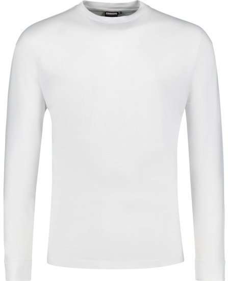 Adamo Floyd Comfort fit Long sleeve T-shirt White - Herren-T-Shirts in großen Größen - Herren-T-Shirts in großen Größen
