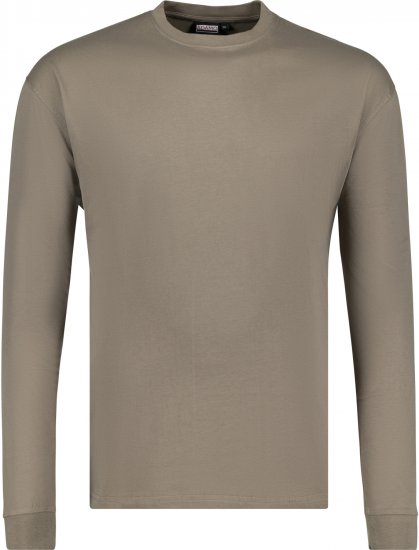 Adamo Floyd Comfort fit Long sleeve T-shirt Khaki - Herren-T-Shirts in großen Größen - Herren-T-Shirts in großen Größen
