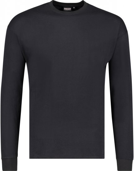 Adamo Floyd Comfort fit Long sleeve T-shirt Black - Herren-T-Shirts in großen Größen - Herren-T-Shirts in großen Größen