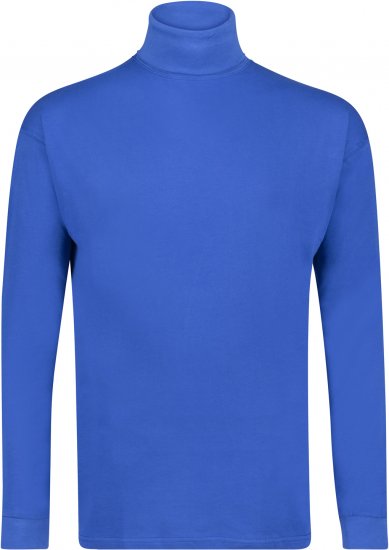 Adamo Fabio Comfort fit Turtleneck Long sleeve T-shirt Royal blue - Herren-T-Shirts in großen Größen - Herren-T-Shirts in großen Größen