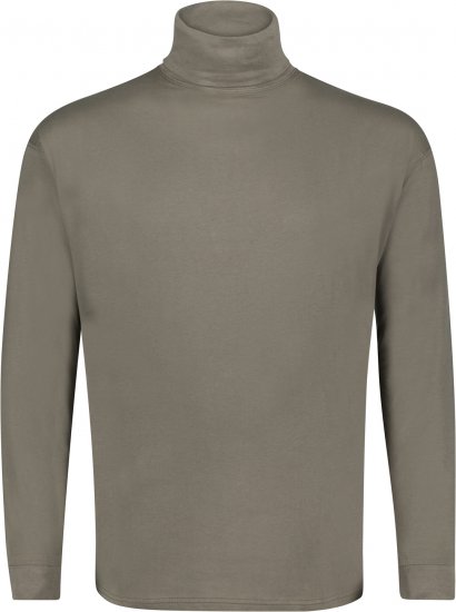 Adamo Fabio Comfort fit Turtleneck Long sleeve T-shirt Khaki - Herren-T-Shirts in großen Größen - Herren-T-Shirts in großen Größen