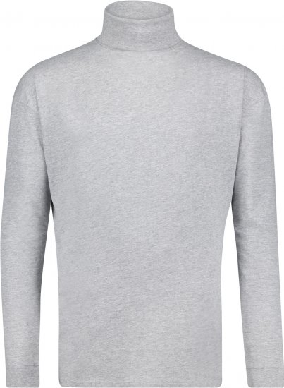 Adamo Fabio Comfort fit Turtleneck Long sleeve T-shirt Grey - Herren-T-Shirts in großen Größen - Herren-T-Shirts in großen Größen