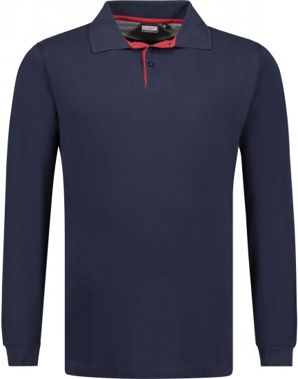 Adamo Peter Comfort fit Long sleeve Polo Navy - Polo-Shirts für Herren in großen Größen - Polo-Shirts für Herren in großen Größen