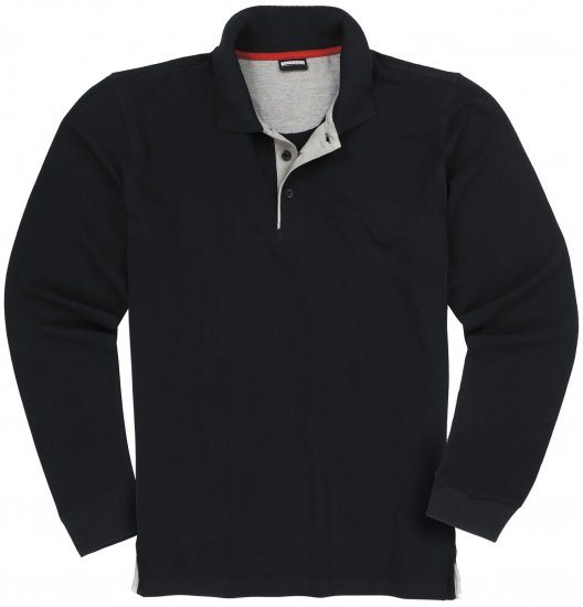Adamo Peter Comfort fit Long sleeve Polo Black - Polo-shirts für herren - Polo-Shirts für Herren in großen Größen