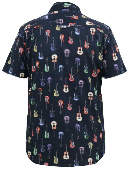D555 BARRATT Guitar AO Printed Button Down Collar S/S Shirt - Herrenhemden - Herrenhemden in großen Größen