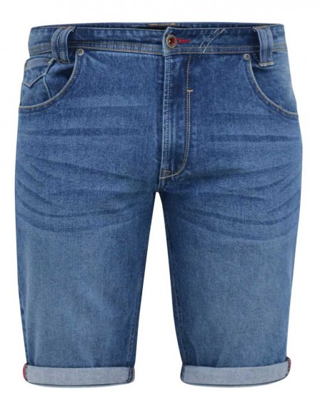 D555 JONES Stretch Denim Shorts Blue Stonewash - Herrenshorts - Herrenshorts in großen Größen