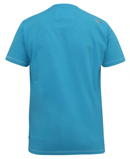 D555 AARON Surfers Paradise Printed Crew Neck T-Shirt Turquoise - Herren-T-shirts - Herren-T-Shirts in großen Größen
