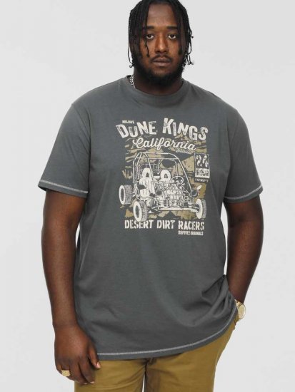 D555 BENNETT Dune Kings Buggy Printed Crew Neck T-Shirt Khaki - Herren-T-shirts - Herren-T-Shirts in großen Größen