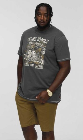D555 BENNETT Dune Kings Buggy Printed Crew Neck T-Shirt Khaki - Herren-T-shirts - Herren-T-Shirts in großen Größen