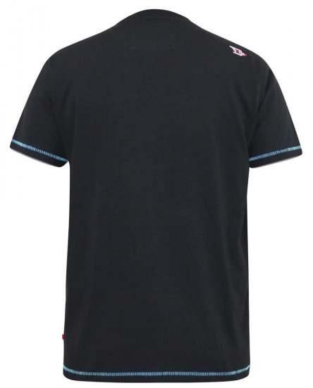 D555 BINGHAM State Of Miami Printed Crew Neck T-Shirt Black - Herren-T-shirts - Herren-T-Shirts in großen Größen