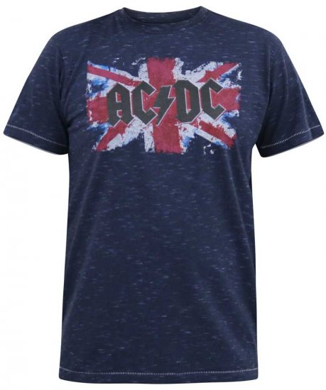 D555 DENNIS Official AC/DC Printed Crew Neck T-Shirt Navy Reno - Herren-T-shirts - Herren-T-Shirts in großen Größen