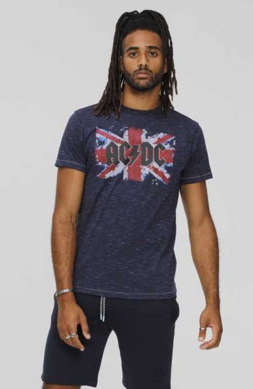 D555 DENNIS Official AC/DC Printed Crew Neck T-Shirt Navy Reno - Herren-T-shirts - Herren-T-Shirts in großen Größen