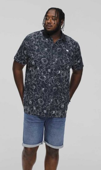 D555 ROLAND Printed Polo Shirt Navy - Polo-shirts für herren - Polo-Shirts für Herren in großen Größen