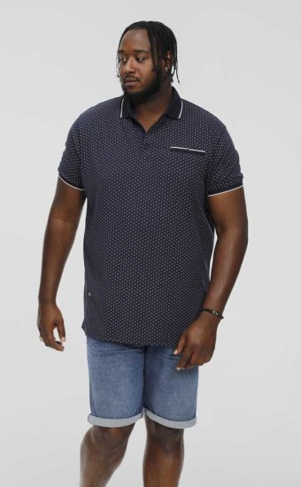 D555 DARWIN AO Printed Polo Shirt Navy - Polo-shirts für herren - Polo-Shirts für Herren in großen Größen