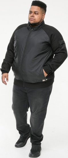D555 MARSDEN Hybrid Knitted Jacket With Bonded Fleece Lining Black - Herren jacken - Herren Jacken in großen Größen