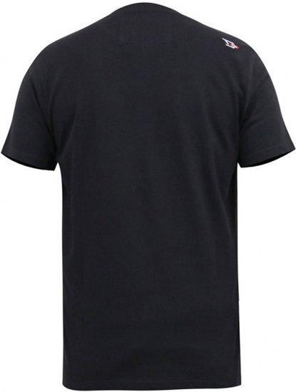 D555 EDWALTON NYCTY Camo Printed Crew Neck T-Shirt Washed Black - Herren-T-shirts - Herren-T-Shirts in großen Größen