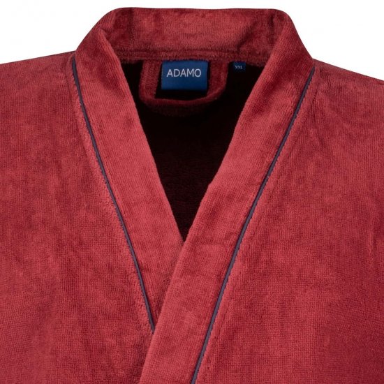 Adamo 149014 Velours-Bademantel Weinrot - Herrenunterwäsche & bademode - Herrenunterwäsche & Bademode in großen Größen