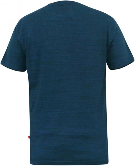 D555 ORSTON Reno Fabric Crew Neck T-Shirt With Chest Embroidery Blue Reno - Herren-T-shirts - Herren-T-Shirts in großen Größen
