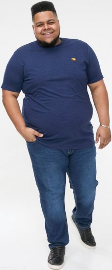 D555 ORSTON Reno Fabric Crew Neck T-Shirt With Chest Embroidery Blue Reno - Herren-T-shirts - Herren-T-Shirts in großen Größen