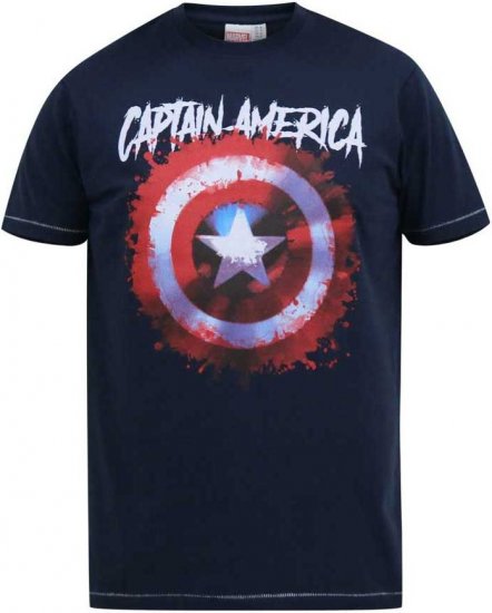 D555 ROGERS Official Captain America Printed T-Shirt Dark Navy - Herren-T-shirts - Herren-T-Shirts in großen Größen