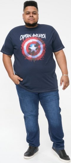 D555 ROGERS Official Captain America Printed T-Shirt Dark Navy - Herren-T-shirts - Herren-T-Shirts in großen Größen