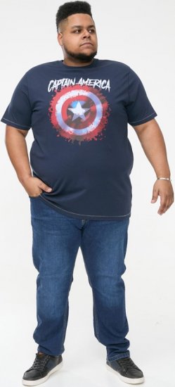 D555 ROGERS Official Captain America Printed T-Shirt Dark Navy - Herren-T-shirts - Herren-T-Shirts in großen Größen