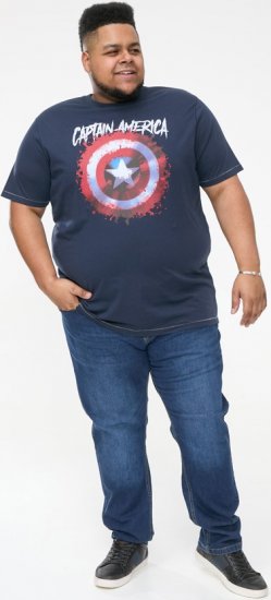 D555 ROGERS Official Captain America Printed T-Shirt Dark Navy - Herren-T-shirts - Herren-T-Shirts in großen Größen