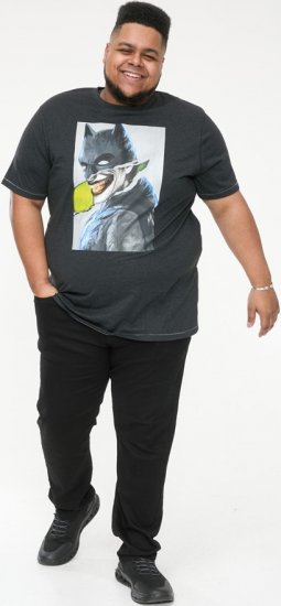 D555 MARTIN Official Batman Printed T-Shirt Washed Black - Herren-T-shirts - Herren-T-Shirts in großen Größen