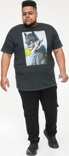 D555 MARTIN Official Batman Printed T-Shirt Washed Black - Herren-T-shirts - Herren-T-Shirts in großen Größen
