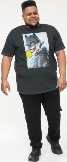 D555 MARTIN Official Batman Printed T-Shirt Washed Black - Herren-T-shirts - Herren-T-Shirts in großen Größen