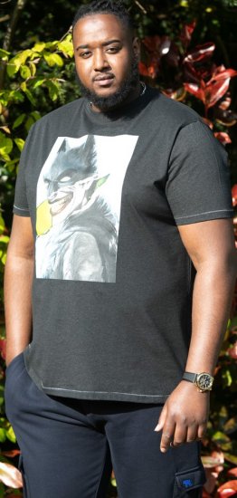 D555 MARTIN Official Batman Printed T-Shirt Washed Black - Herren-T-shirts - Herren-T-Shirts in großen Größen