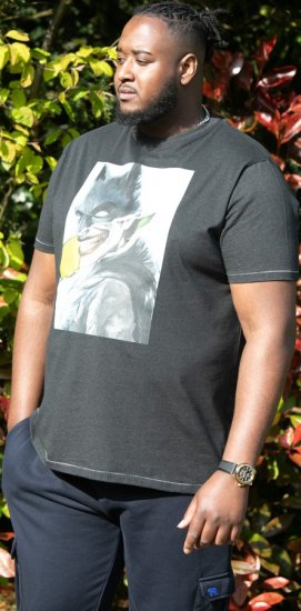 D555 MARTIN Official Batman Printed T-Shirt Washed Black - Herren-T-shirts - Herren-T-Shirts in großen Größen