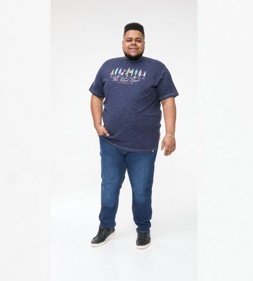 D555 Cropwell T-Shirt mit Angelmotiv Dunkelblau - Herren-T-shirts - Herren-T-Shirts in großen Größen